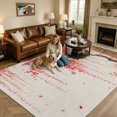 thumbnail image 2 of Area Rugs 5'x7', Spring Floral Carpet Runner Indoor Outdoor Rugs Home Decor Aesthetic, Pink Weeping Cherry Blossom Branches Beige Non Slip Mats Washable Accent Rug for Living Room Bedroom, 2 of 8