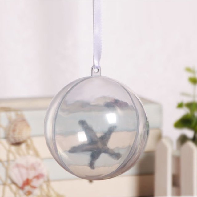 Bolas de plástico rellenables para Navidad, 12 piezas de bolas de plástico rellenables transparentes para Navidad, adornos navideños de mayor durabilidad
