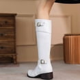 thumbnail image 3 of Akiihool Fall Boots for Women Cowboy Boots for Women Fashion Retro Pointed Toe Women's Western Boots Cowgirl Boots Mid Calf Boots (White,8), 3 of 5