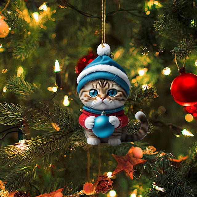 Christmas Decorations for the Home,Christmas Decorations for Tree Christmas Kitty Car Pendant Backpack Pendant Christmas Home Decoration Outside Christmas Decorations