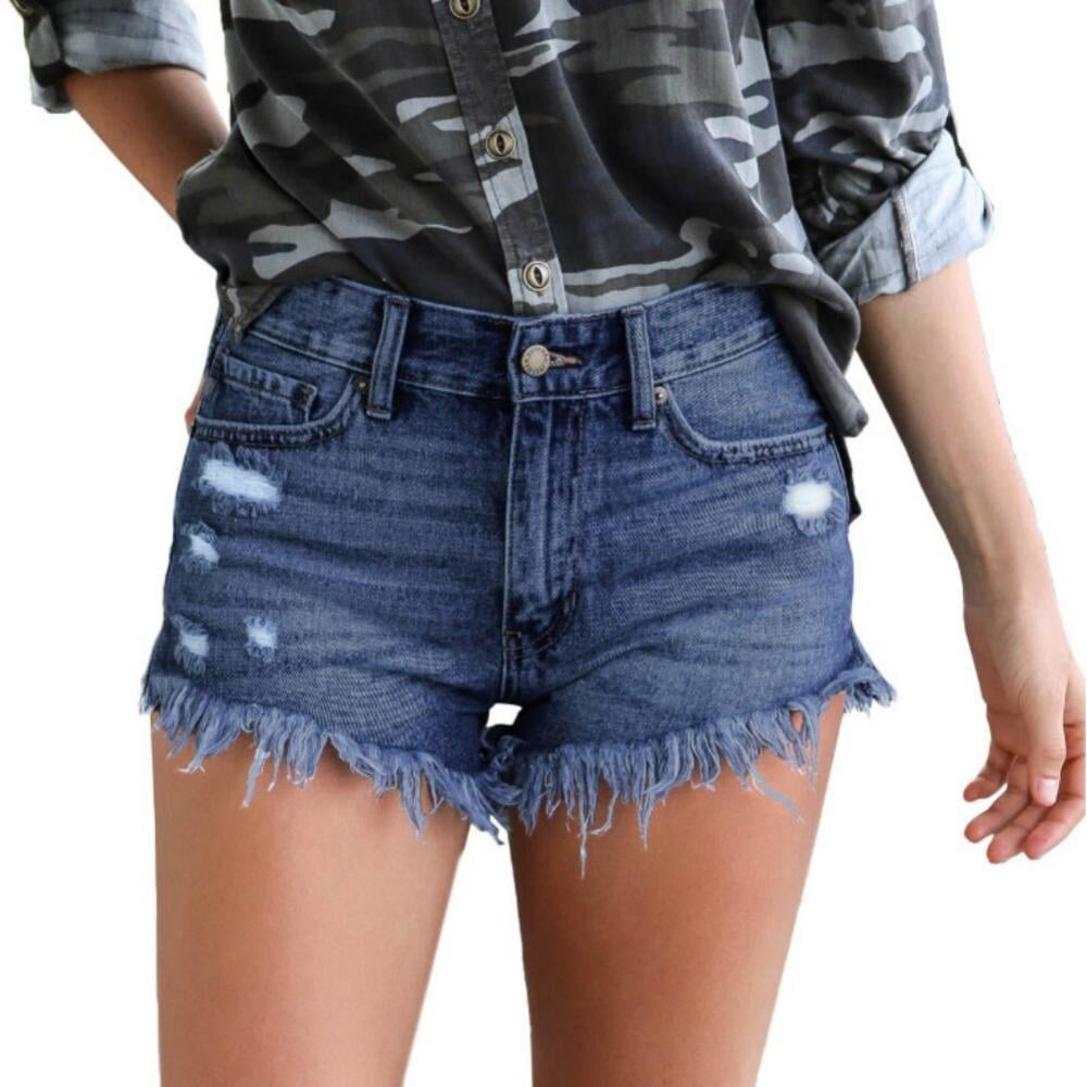 frayed denim booty shorts