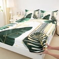thumbnail image 3 of Castle Fairy Green Leaves Queen Sheet Sets for Teens,Tropical Plants Bed Set, 3 of 7