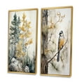 thumbnail image 3 of Designart "Minimalist Guardians of the Forest II" Forest Framed Wall Art Set Of 2 - Yellow Landscapes Framed Canvas Set For Living Room Decor, 3 of 7