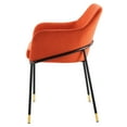 thumbnail image 4 of Side Dining Chair, Orange Black, Velvet, Modern Contemporary, Mid Century Kitchen Room Cafe Bistro Restaurant Hospitality, 4 of 7