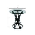 thumbnail image 5 of Benjara Glass Top End Table with Metal Ribbon Hourglass Style Base, Black, 5 of 5