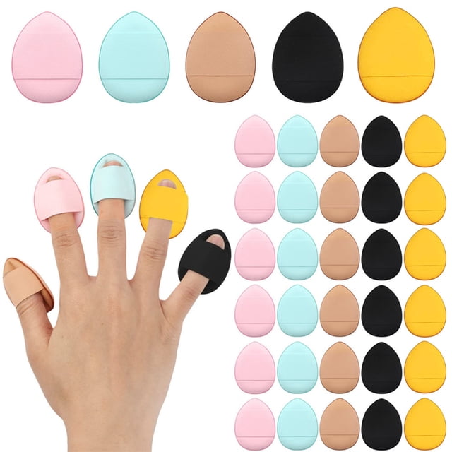 35 piezas de esponja para dedos, mini esponjas de maquillaje para dedos, almohadillas para dedos, herramientas de maquillaje cosméticas de belleza