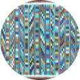 thumbnail image 1 of Ahgly Company Indoor Round Abstract Light Blue Contemporary Area Rugs, 4' Round, 1 of 4