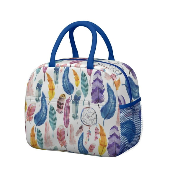 Reusable Boho Lnsulated Lunch Bag for Women & Men-Leakproof Water-Resistant Cooler Tote,Large Capacity(10.6x8.7x6.3in)for Work,Office,Travel,Picnic,Beach.