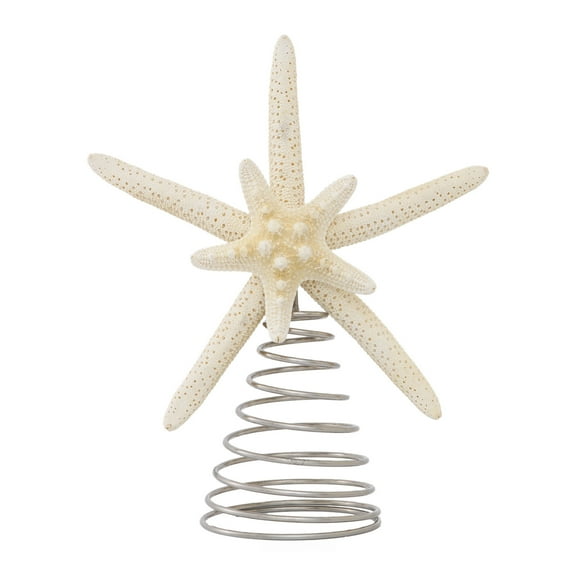 OIUR Starfish Christmas Tree Topper Xmas Tree Decoration Starfish Tree Topper with Spring for Home Bar Shop Holiday Party Decor