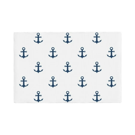

Table Placemats Set of 6 - navyblue anchor white cute 12x18 In Faux Linen Double Heat Resistant Place Mats Cloth Indoor/Outdoor Placemats Washable Table Mats for Dining Kitchen Party