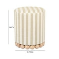 thumbnail image 7 of Dex Beige Striped Linen Ottoman, 7 of 7