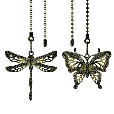 2 Pack Ceiling Fan Pull Chain Set, and Butterfly