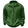thumbnail image 3 of Blekii Men's Fleece Lined Quarter Zip Sweatshirt, Thickened Stand Collar Pullover Top, Solid Color Warm Layer for Winter, Soft Plush Interior, Casual Sporty Design, Ideal for Cold, 3 of 5