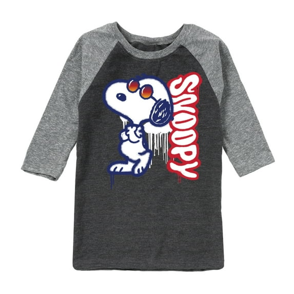 Peanuts - Graffiti Snoopy - Toddler And Youth Raglan Graphic T-Shirt