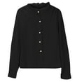 thumbnail image 3 of Weikingp Wrinkle Free Button Down Shirts Long Sleeve Button Up Shirts For Women Fitted Button Down Shirts For Women Button Down Shirts For Women Long Sleeve Shirts For Women Black 2XL, 3 of 9