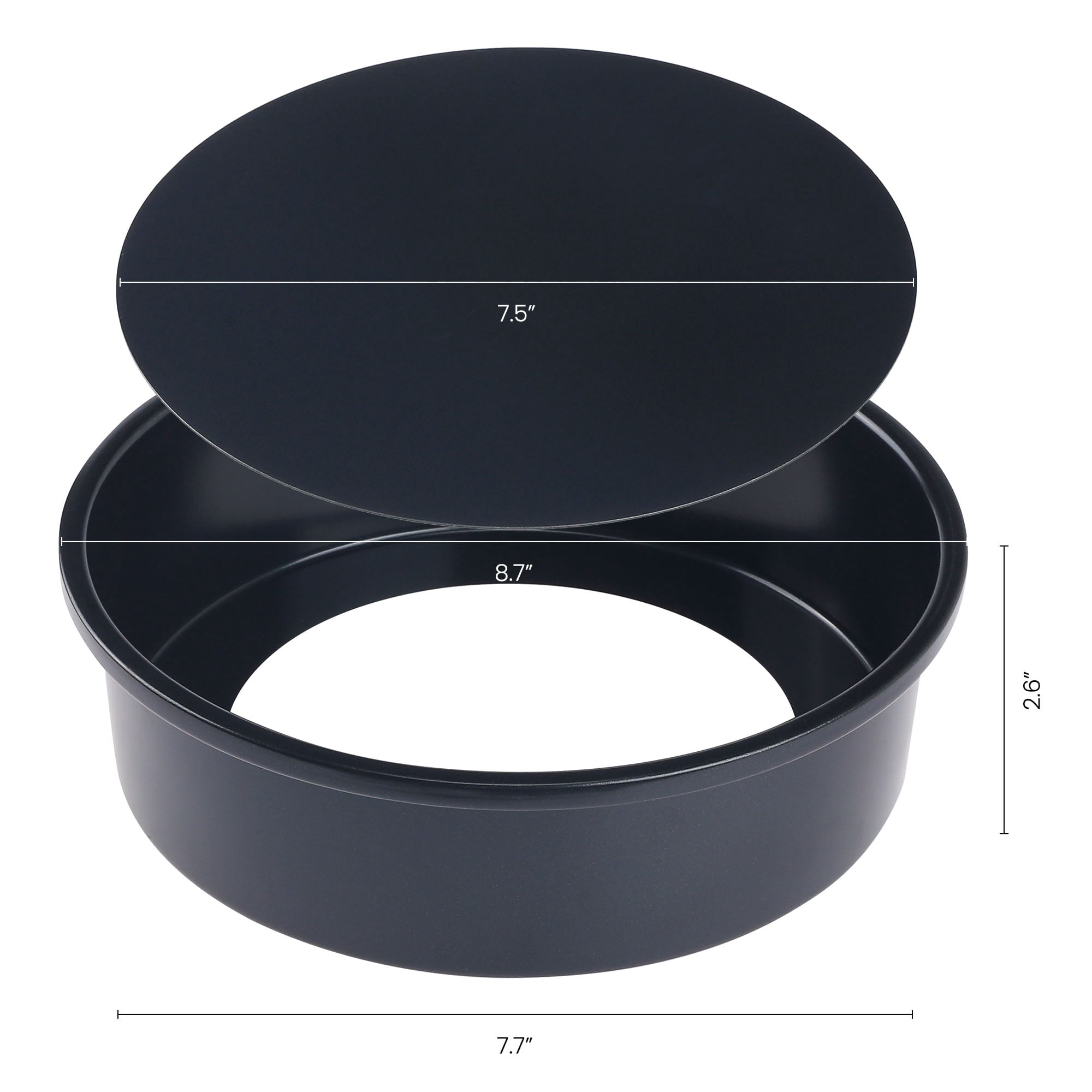 Unique Bargains 3 Pcs Nonstick Baking Sheet Pan Black 8.7*8.7*2.6in