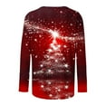 thumbnail image 5 of asdoklhq Christmas Cotton Sweaters for Women Ladies' Casual Printed Casual Pullover Classic Long Sleeved Round Neck Top Red XL, 5 of 5