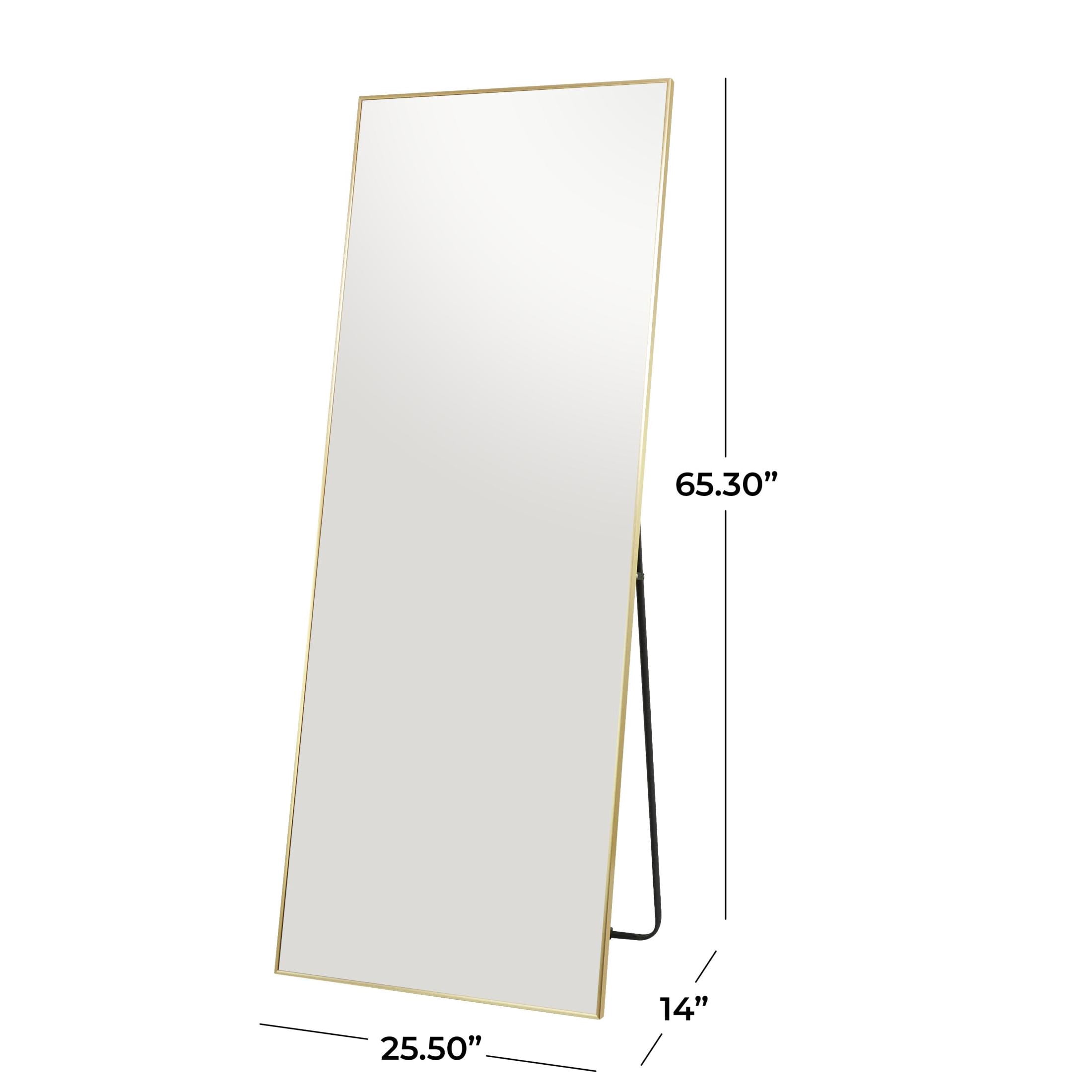 CosmoLiving by Cosmopolitan 26" x 65" Gold Metal Floor Mirror with Stand