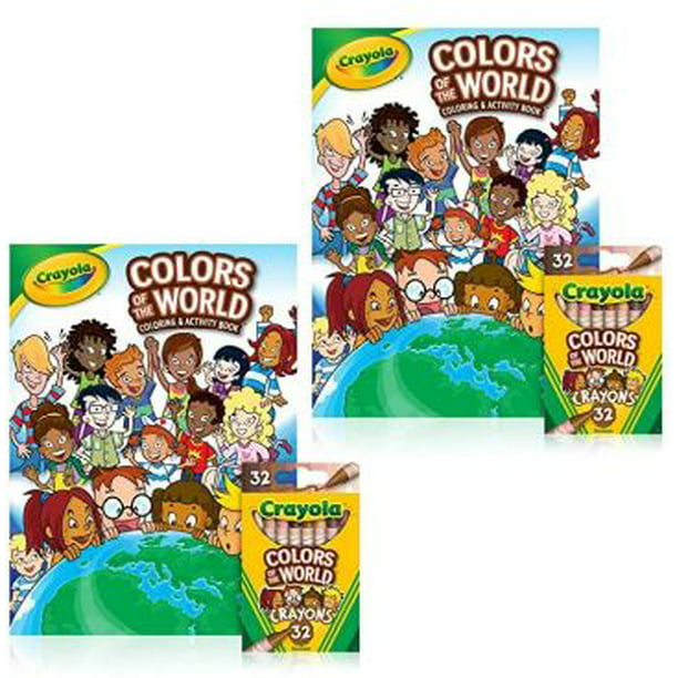 2pack Multicultural Crayola Colors Of The World 48 Page Coloring Activity Book With 32 Count Multicultural Crayons Walmart Com Walmart Com