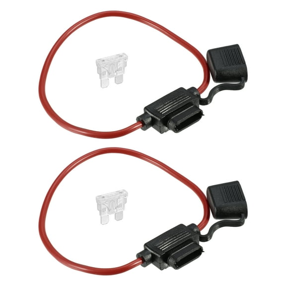 Unique Bargains 1Set 25A Standard Blade Style Fuse 12 AWG Fuse Holder 12Gauge Fuse Holder Blade Style Inline Fuse Holder