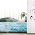 thumbnail image 4 of SAFAVIEH Rainbow Jaki Abstract Shag Area Rug, Aqua, 5' x 7', 4 of 10