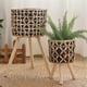 thumbnail image 5 of Hand-Woven Flower Stand Wooden Rattan Floor-Standing Balcony Plant Pot Living Room Green Plant Basket 25CM, 5 of 5