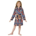 thumbnail image 6 of FORMRS Niños Bathrobe Unisex Hooded Robe Soft Plush Pajamas Sleepwear, Size 7-9T, Blue Abstract Eagle, 6 of 7