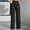 Black plus size wide leg trousers with pockets a1, variant on Women's Plus Size Wide Leg High Waisted Trousers with Pockets Solid Elegant Office Long Pants Dressy Work Trousers Casual Chic Beachwear Clothes, Yellow 2XL