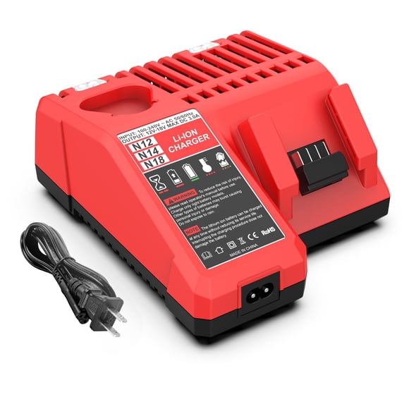 BECDXPal Charger Replacement for Milwaukee 18V Charger Compatible with Mil-Waukee 12V&18V Battery 48-11-2420 48-11-1815 48-11-1840 48-11-18