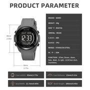 SKMEI Mens Digital Watch, Sport Military Watches for Men Waterproof LED Screen Large Face Tactical Watch with Dual Time Alarm Stopwatch Wrist Watch