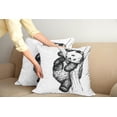 thumbnail image 2 of Ambesonne Animal Throw Pillow Cover 2 Pack, Little Panda Bear, 24", Black and White, 2 of 7