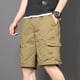 thumbnail image 5 of pstuiky Pantalones cortos deportivos para hombre, con cinturón, múltiples bolsillos, botones y cremallera, para exteriores, de trabajo, hasta la rodilla., 5 of 9