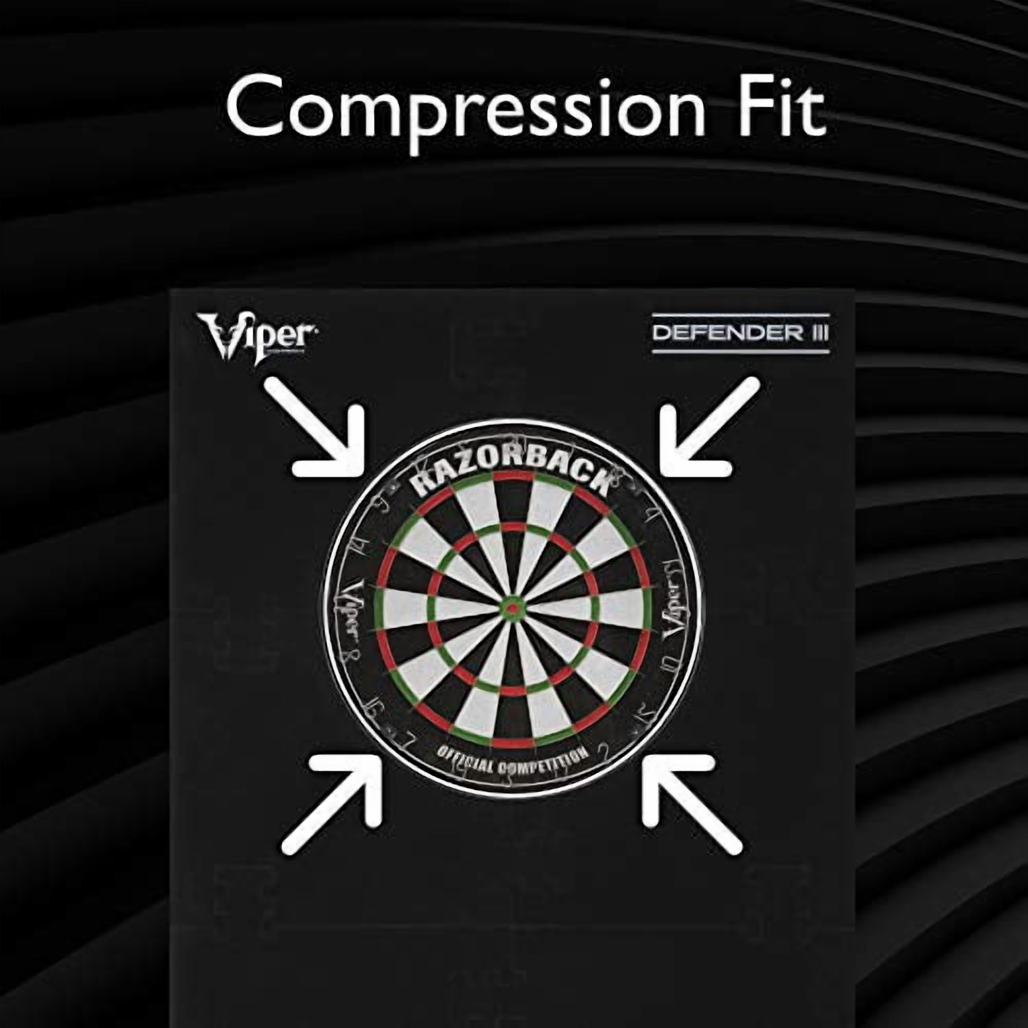 Viper Defender III Backboard Sisal Bristle Steel Tip Dartboard Bundle Elite Set Razorback Dartboard Defender III Backboard Edge Throw Line 21pc Jar of Darts