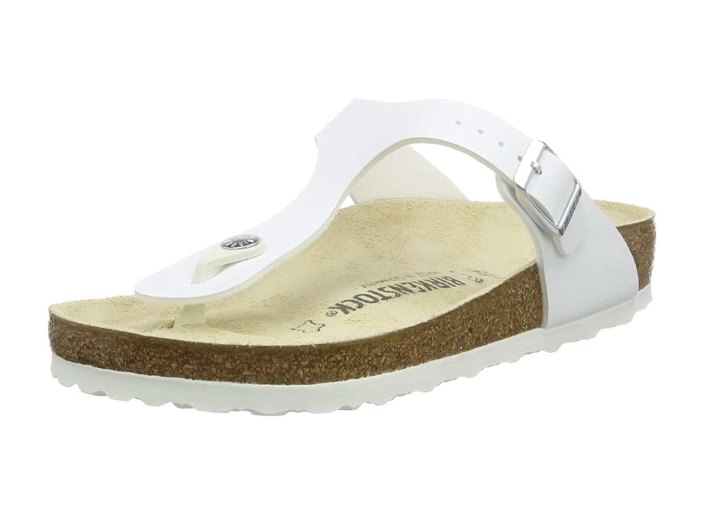 Birkenstock Unisex Size 41 (Ladies 10 u0026 Mens 8) Gizeh Birko-Flor Sandals,  White - Walmart.com