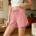 thumbnail image 6 of Tumotour Summer Board Shorts for Women'S Checkered Double Pocket Wide-Leg Shorts Loose Sporty Elasticated Side Pocket Drawstring Elastic Waist Shorts Athletic Workout Shorts, 6 of 8