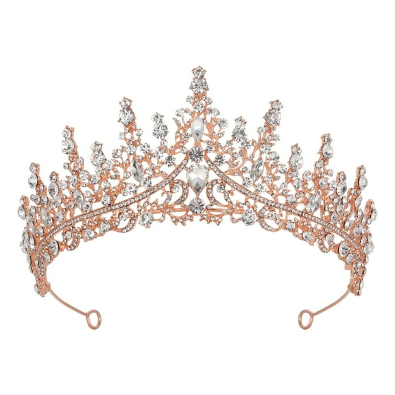 2PCS Headband Gold Mothers Day Women Girls Princess Elegant Crown With Combs Women's Headbands Bridal Wedding Prom Birthday