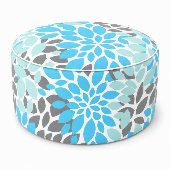 HONEY HOME Outdoor Inflatable Ottoman 21"x21"x9", Fade-Resistant Patio Footrest Stool with Carry Handle, Portable Pouf for Patio, Garden, Camping