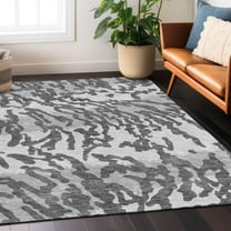 Addison Rugs Chantille Indoor/Outdoor Transitional Animal Print Gray Washable Rectangle Rug, 10' x 14'
