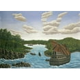 thumbnail image 2 of Bauchant, Andre 14x11 White Modern Wood Framed Museum Art Print Titled - Santa Maria, 2 of 4
