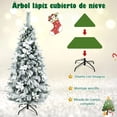 thumbnail image 4 of Árbol de Navidad Artificial Costway 2,4m Nevado 807 Bayas Blancas Estrellas Base Metal Plegable, 4 of 7