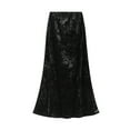 thumbnail image 1 of Falda midi fluida de ante para mujer: elegante, suave, tallas M/L, versátil para el día a día y las vacaciones, para llevar en cualquier época del año., 1 of 3