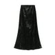 thumbnail image 1 of Falda midi fluida de ante para mujer: elegante, suave, tallas M/L, versátil para el día a día y las vacaciones, para llevar en cualquier época del año., 1 of 3
