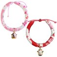 thumbnail image 3 of Pet Collars Adjustable Fabric 2PCS Flower Printed Cat Collars Kitten Collars, 3 of 10