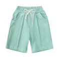 thumbnail image 5 of SGMVNU Boys Shorts Set Soft Cotton Short Sleeve Shirt and Matching Casual Shorts Solid Color 2 Piece Summer Outfits, Size 2-3 Years, Green, 5 of 9