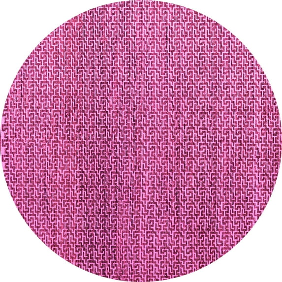 Ahgly Company Indoor Round Abstract Pink Modern Area Rugs, 6' Round