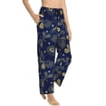 thumbnail image 2 of Naloa Vintage Golden Butterfly Print Women’s Ultra-Soft Comfy Pajama Lounge Pants with Pockets & Drawstring, 2 of 8