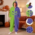 thumbnail image 2 of Basysin Halloween Pajamas Split Color Hooded Onesie Pajamas Soft Unisex Long Sleeve Jumpsuit Comfortable Cosplay Costume For Men And Women Halloween Costume Sleepwear, 2 of 8