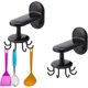 thumbnail image 1 of Juego de soporte de utensilios de cocina con rotación 360 de 2 gancho de utensilio de cocina, gancho de pared giratorio multifuncional autoadhesivo con 8 ganchos para cocina/baño/ Feliz Sencillez, 1 of 4