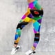 thumbnail image 1 of MKLEKYY Pantalones deportivos para mujer, pantalones deportivos informales con estampado de plumas coloridas y Carnaval para mujer, mallas de moda para Yoga, 1 of 3
