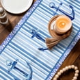 thumbnail image 3 of Ocean Archor Table Runner 90 Inches, Summer Rustic Nautical Coastal Beach Blue Stripes Bed Runner Dresser Scarves Tabletop for Indoor Outdoor Parties/Ceremony/Banquet, 13" x 90", 3 of 9